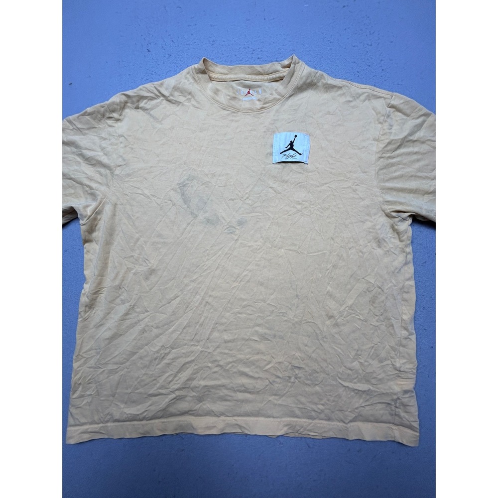 Jordan Flight T Shirt 100% Cotton Yellow Large Mens